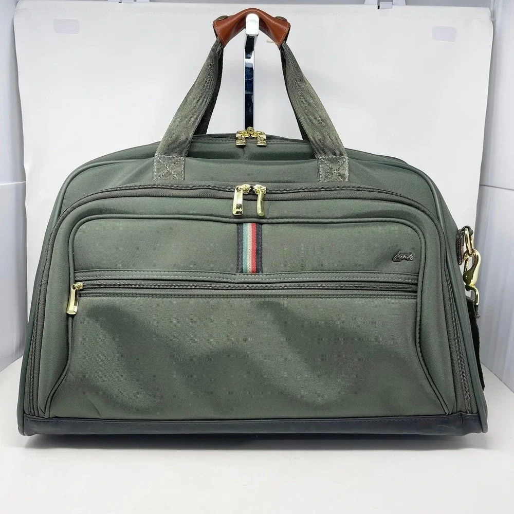 Lark‎ Classic Weekender Duffle Bag Carry On Suitcase Olive Green Luggage Strap